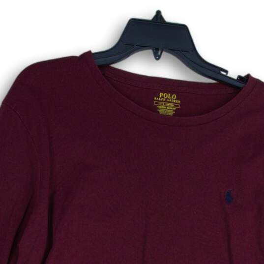 Polo Ralph Lauren Mens Maroon Long Sleeve Crew Neck Pullover T-Shirt Size L image number 3