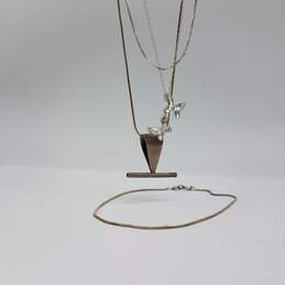 Sterling Silver Pendant Necklace & Bracelet Bundle 5pcs 11.6g