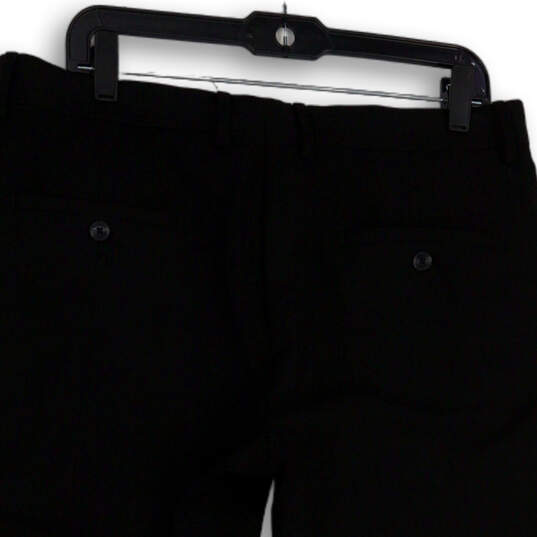 Mens Black Flat Front Slash Pocket Straight Leg Formal Dress Pants Sz 34/29 image number 4