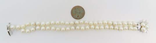 14K White Gold Clasp Pearl Bracelet FOR REPAIR 18.8g image number 2