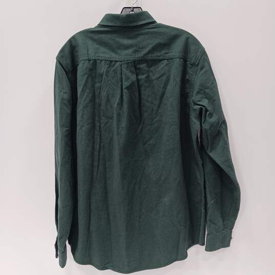 Eddie Bauer Men's Dark Jade LS 100% Cotton Classic Fit Button Up Shirt Size L NWT image number 2