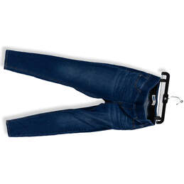 Womens Blue Denim Medium Wash Pockets Stretch Pull On Skinny Jeans Size 12