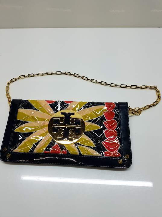 Tory Burch Floral Print Quilted Foldable Clutch image number 1