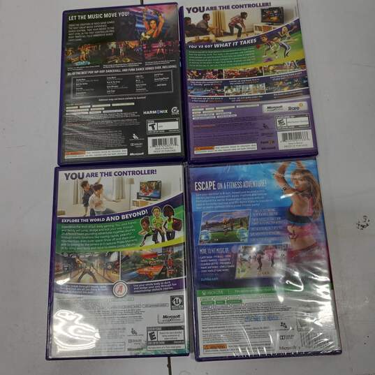 Bundle of 4 Assorted Xbox 360 Kinect Video Games image number 2