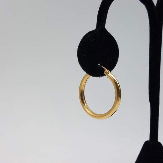 14k Gold 1 Inch Tubular Earrings 2.4g image number 5
