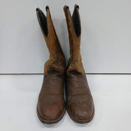 Acme Men's Brown Leather Round Toe Western Boots Size 13D