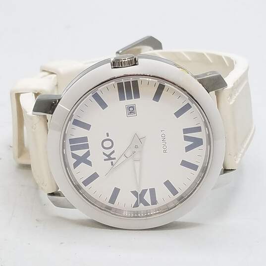 Men's Knock Out WR 10 ATM White Tone Unisex Watch Stainless Steel Watch image number 6