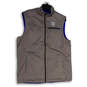 Womens Gray Blue Mock Neck Sleeveless Pockets Full-Zip Vest Size Medium image number 1