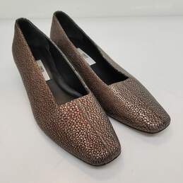 MIISTA TAISSA Women's Bronze Pebble Texture Square Toe Block Heel Pump US Size 6 alternative image