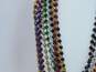 Vintage Erickson Beamon Gold Tone Colorful Glass Bead Multi Strand Necklace 1.10LBS image number 9