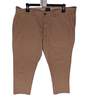 Mens Tan Slash Pocket Straight Leg Button Chino Dress Pants Size Large image number 4