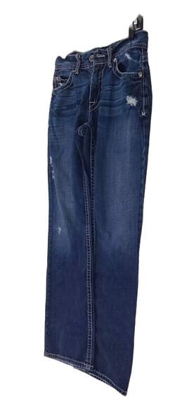 Womens Blue Medium Wash Distressed Denim Wide Leg Jeans Size 29 alternative image