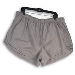 Womens Gray Elastic Waist Flat Front Pull-On Utility Shorts Size 2X