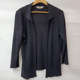 Misook Petite Black Open Front Cardigan Sweater Women's M
