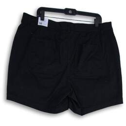 NWT Lane Bryant Womens Black Flat Front Mid Rise Slash Pocket Chino Shorts Sz 16 alternative image