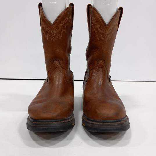 Men's Brown Leather Ariat Boots Size 10 image number 4