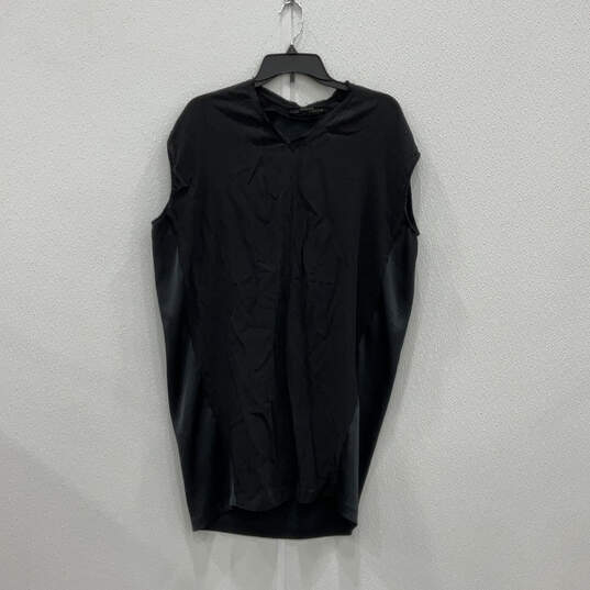 Womens Black Sleeveless V-Neck Stretch Pullover Short Mini Dress Size 4 image number 1