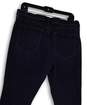 Womens Blue Denim Dark Wash Pockets Stretch Raw Hem Skinny Leg Jeans Sz 14 image number 4