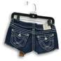 NWT L.A. Idol USA Womens Blue Denim Flat Front Cut Off Shorts Size Small image number 2
