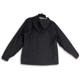 Womens Gray Long Sleeve Hooded Full-Zip Rain Jacket Size Large alternative image