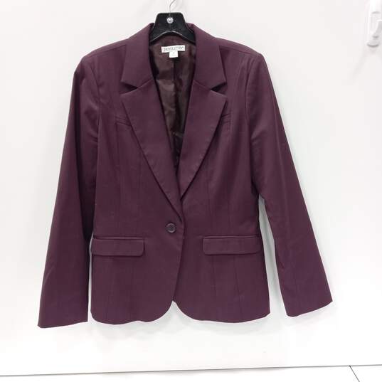 Pendleton Women's Eggplant Wool Blend Suit Jacket Size 10 image number 1