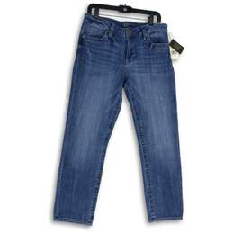 NWT KUT Womens Blue Denim 5-Pocket Design Straight Leg Jeans Size 10