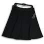 NWT Womens Black Elastic Waist Flat Front Pull-On A-Line Skirt Size 12 image number 1