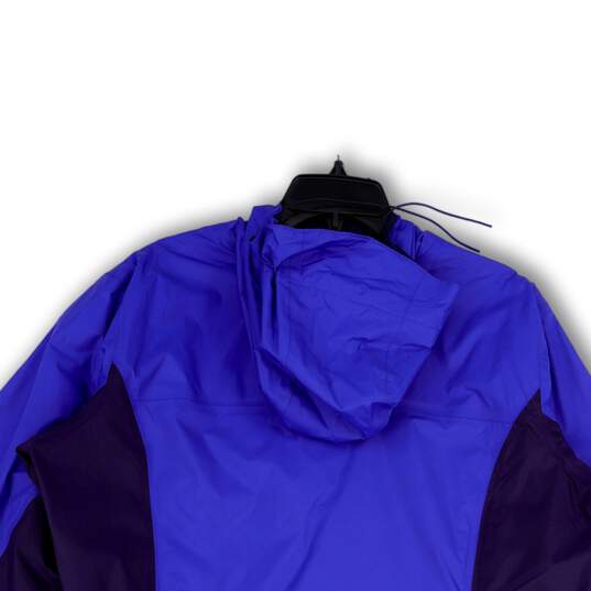 Womens Purple Long Sleeve Hooded Pockets Full-Zip Windbreaker Jacket Sz 2X image number 4
