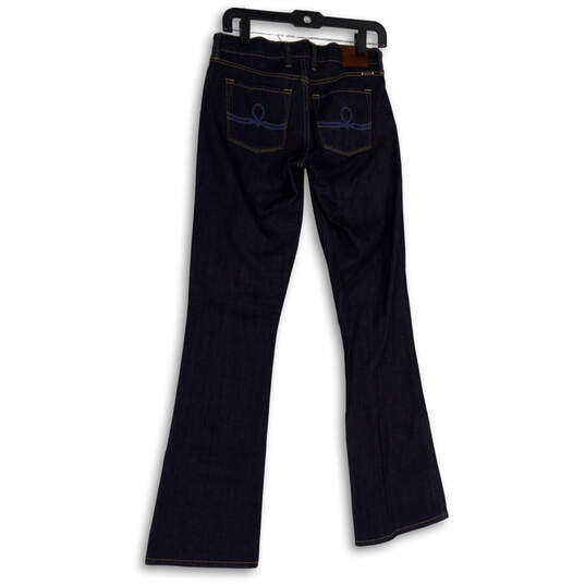 Womens Black Denim Dark Wash Pockets Comfort Bootcut Leg Jeans Size 2/28 image number 2