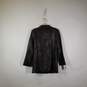 Womens Collared Long Sleeve Button Front Leather Jacket Size Medium image number 2