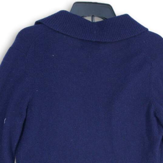 Cynthia Rowley Womens Navy Blue Long Sleeve Open Front Cardigan Sweater Size S image number 4