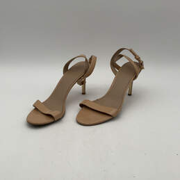 Womens Tan Leather Adjustable Ankle Strap Stiletto Strappy Heels Size 8 M
