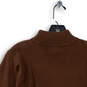Womens Brown Long Sleeve Mock Neck Knitted Pullover Sweater Size Small image number 3