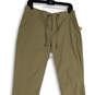 NWT Womens Green Slash Pockets Drawstring Active Fit Capri Pants Size 12 image number 3