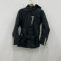 Womens Black Long Sleeve Pockets Belted Hooded Full-Zip Jacket Size 4 image number 1