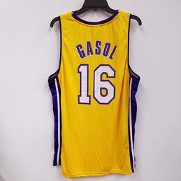 Mens Yellow Los Angeles Lakers Pau Gasol #16 NFL Football Jersey Size XL alternative image
