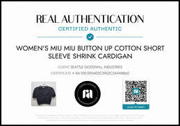 Miu Miu Button Up Cotton Short Sleeve Crop Cardigan Women's Size S AUTHENTICATED alternative image