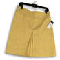 Womens Yellow Printed Flat Front Back Zip Short A-Line Skirt Size 8 image number 1