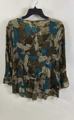 Signature by Larry Levine Womens Multicolor Beaded Scoop Neck Blouse Top Size XL alternative image