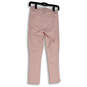 Womens Pink Denim Light Wash Stretch Pockets Straight Leg Jeans Size 00 P image number 2