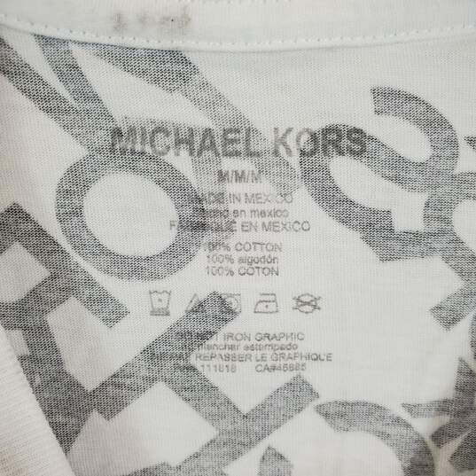 Michael Kors Men White Logo Printed T Shirt M image number 3