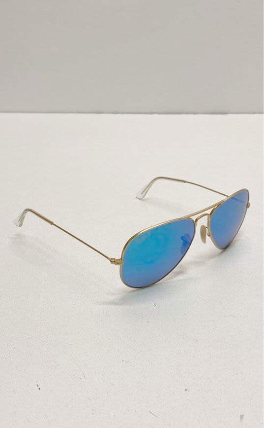Ray Ban Aviator Flash Lenses Sunglasses Gold One Size image number 4