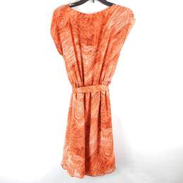 Michael Kors Women Orange Swirls Mid Dress S alternative image