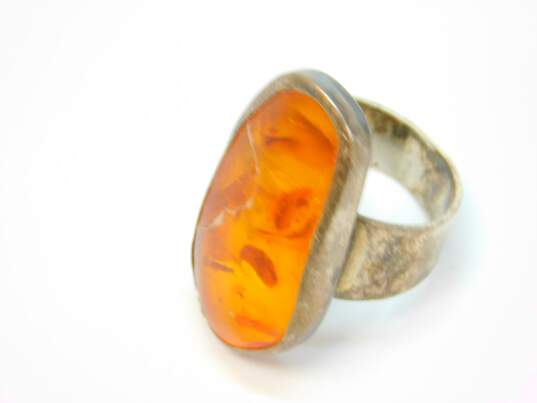 Artisan 925 Modernist Amber Long Oval Chunky Ring image number 4