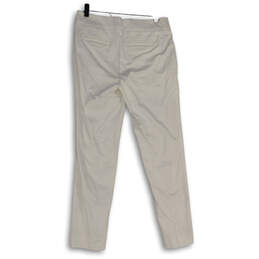 NWT Womens White Flat Front Slash Pocket Straight Leg Dress Pants Size 4 alternative image
