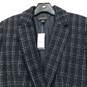 Ann Taylor Navy Plaid Blazer Suit Jacket Size 6 - NWT image number 3