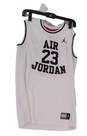 Mens White Air Jordan Sleeveless Crew Neck Basketball Jersey Size XL image number 1