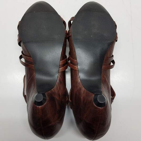 Kenneth Cole Gentle Souls All Good Brown Leather Kitten Heel Flats Size US 8W image number 3
