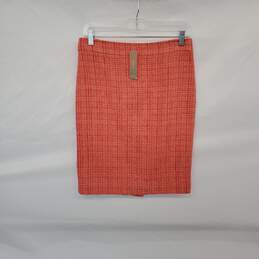 J. Crew Coral Cotton Blend Tweed Lined No. 2 Pencil Skirt WM Size 2 NWT