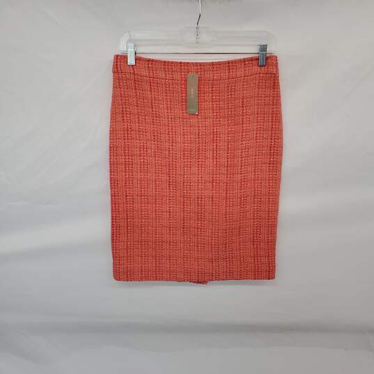 J. Crew Coral Cotton Blend Tweed Lined No. 2 Pencil Skirt WM Size 2 NWT image number 1